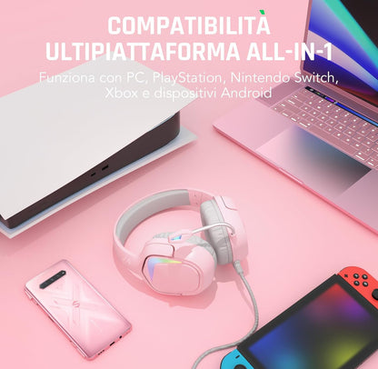 Black Shark-speelkoptelefoon Alles-in-een-speeloorfone met ultrahelder buigsame mikrofoon - Pink
