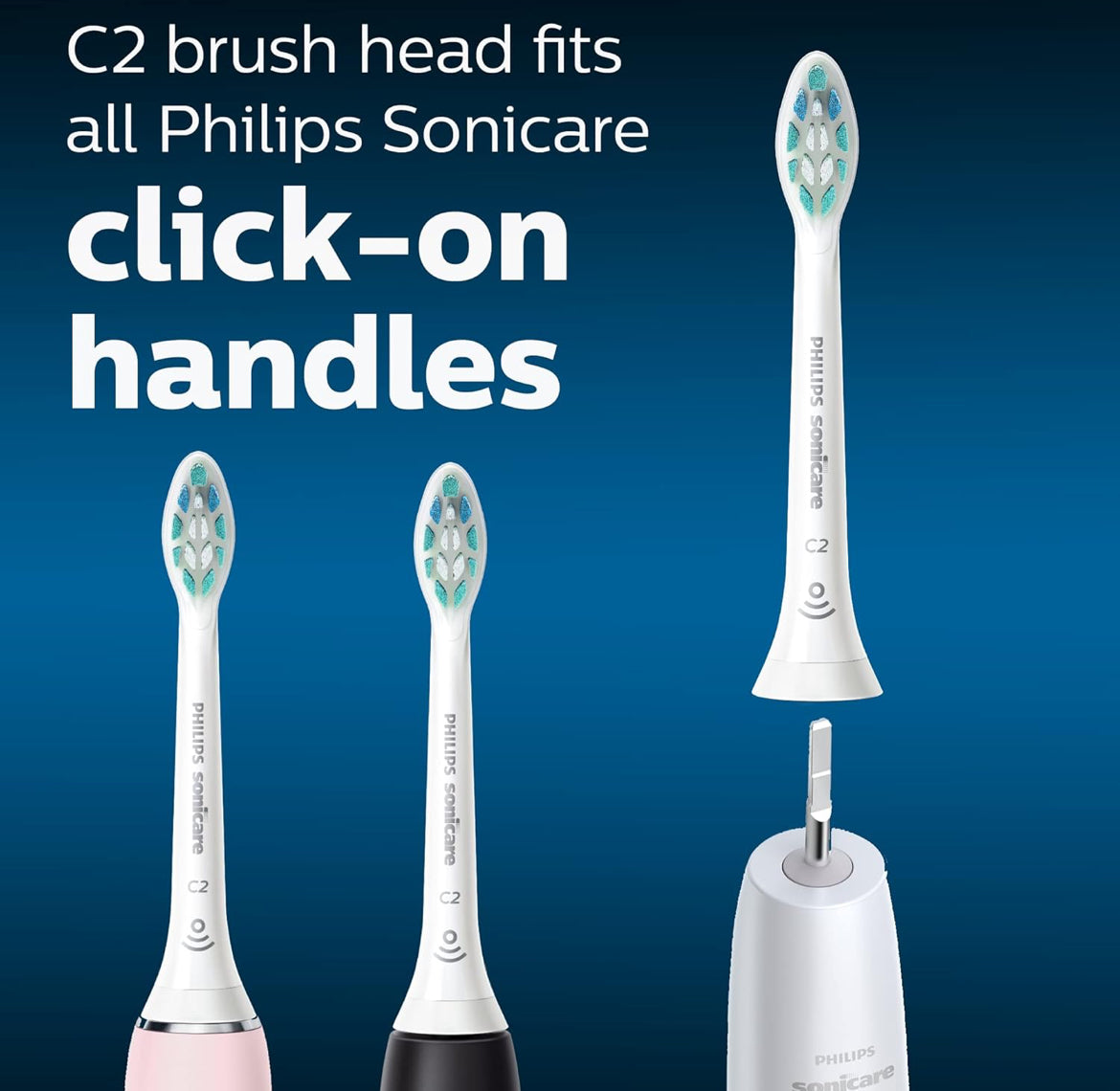 Philips Sonicare Oorspronklike C2 Optimale Plakbeheer Tandeborselkoppe, 3 Borselkoppe (Wit) HX9023/65