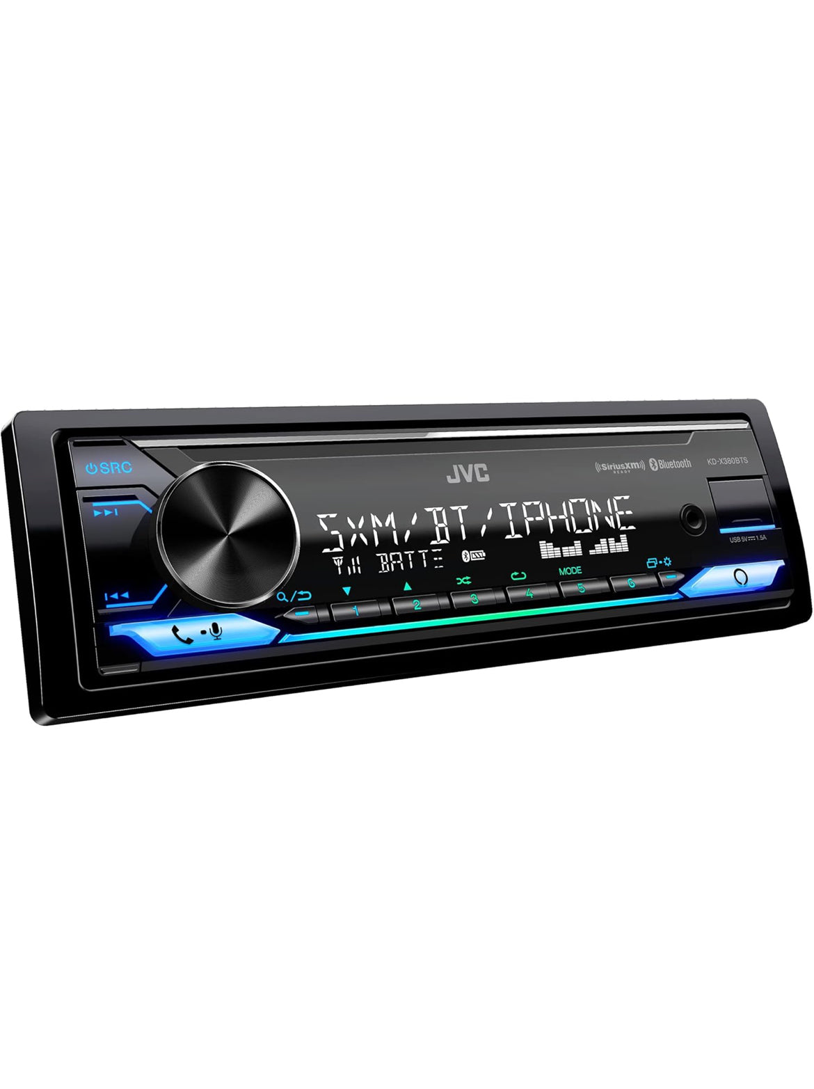 JVC KD-X380BTS Digitale Media Motorontvanger Met Bluetooth, USB, SiriusXM, Amazon Alexa