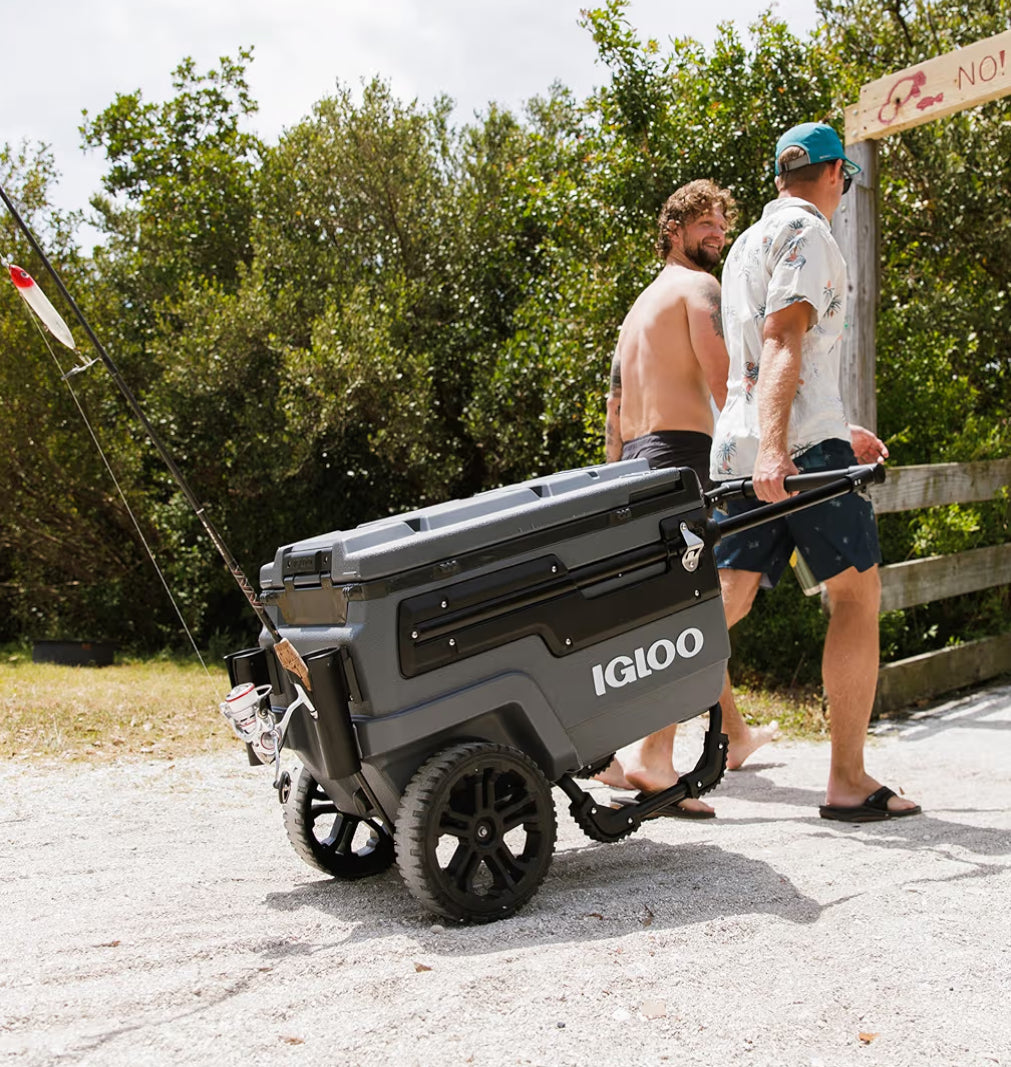 Heavy Duty Insulated Cooler Trailmate Journey 70qt Wheeled Cooler  - Insulated Hard Shell Ice Chest (Black)