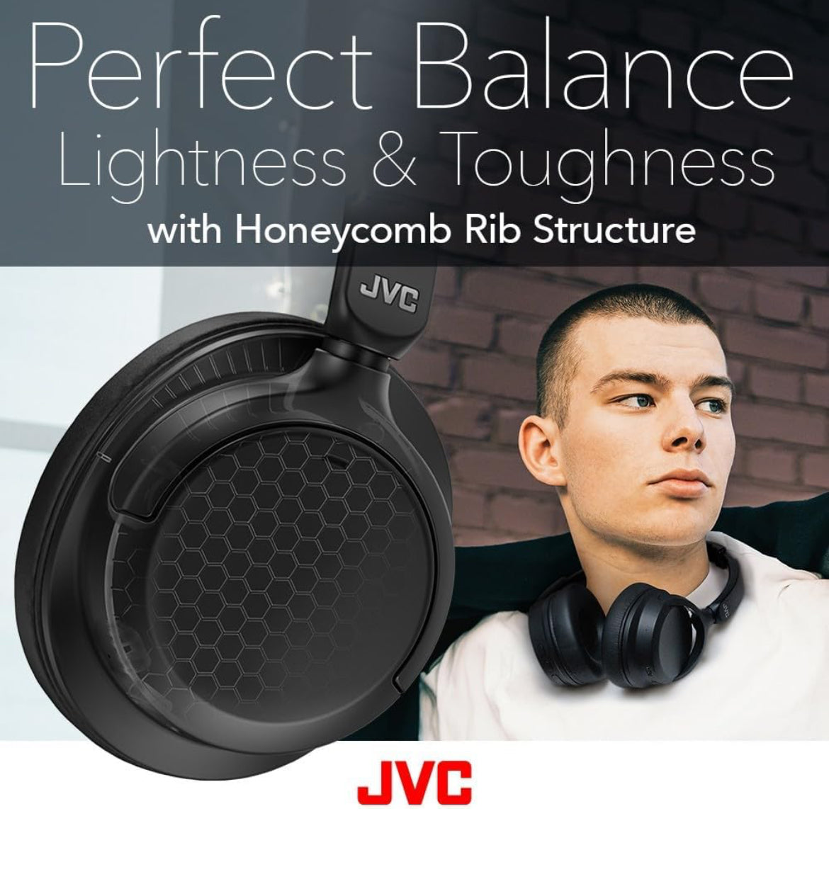 JVC Oor-Oor Draadlose Aktiewe Geraasdempende Oorfone – Bluetooth 5.3 – Omringingsmodus, 3 Oudiomodusse, Sagte Gemaksblokkies, 35 Uur Battery, Opvoubaar en Liggewig – Mik- Reis en Heeldagdra – HA-S75N