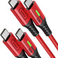INIU USB C to USB C Cable, [6.6ft, Red] 2-Pack C Cable to C Cable for iPhone 15 Pro Max, Samsung Galaxy S22 S10 A9, MacBook Pro, iPad Air, and More