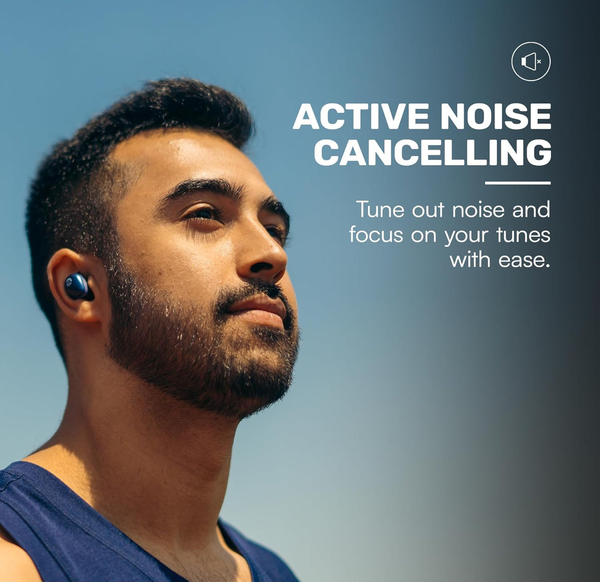 Raycon Fitness Bluetooth Ware Draadlose Oorfone met Ingeboude Mikrofoon 56 Ure Battery, IPX7 Waterdig, Aktiewe Geraaskansellasie, Bewustheidsmodus, en Bluetooth 5.3 (Blou)