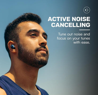Raycon Fitness Bluetooth Ware Draadlose Oorfone met Ingeboude Mikrofoon 56 Ure Battery, IPX7 Waterdig, Aktiewe Geraaskansellasie, Bewustheidsmodus, en Bluetooth 5.3 (Blou)