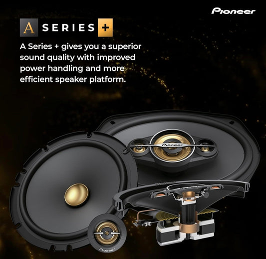 Pioneer TS-A6991FH, 5-rigting Koaksiale Motoroudioluidsprekers, Volreeks, Helder Klankgehalte, Maklike Installasie en Verbeterde Basrespons, Diep Mandjie 6” x 9” Ovale Luidsprekers