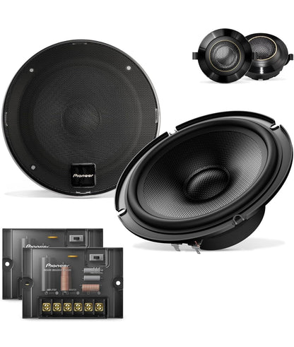 Pioneer TS-Z65CH, 2-rigting komponente motoroudioluidsprekers, volle omvang, oop en gladde klankgehalte 6.5” luidsprekers