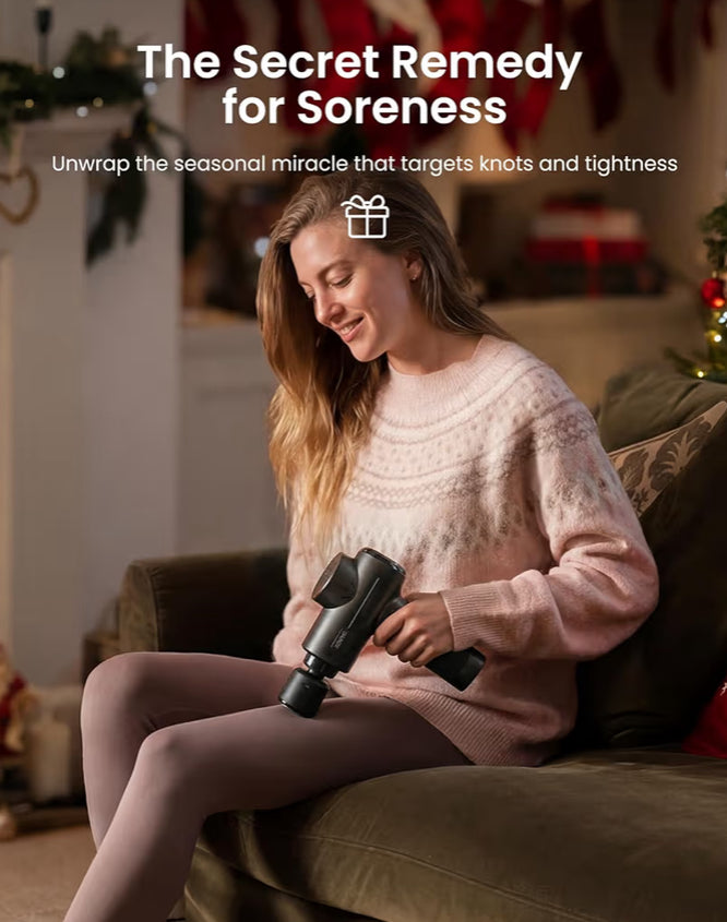 Massage Gun w/ Heat and Cold Portable Percussion Muscle Deep Tissue Massager for Back and Neck, Handheld Massager with Carry Case