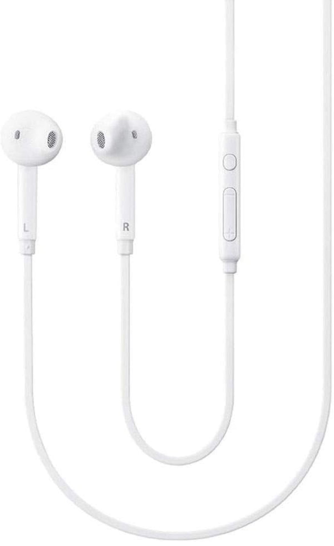 SAMSUNG Bedrade Oorfone Oorspronklike 3.5mm in-Oor-koptelefoon Galaxy Mikrofoon & Volume-afstandsbediening - Sluit Swart Fluweel Drasak in - Wit
