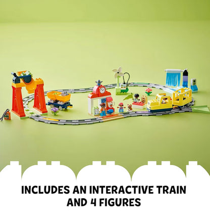LEGO DUPLO Town Groot Interaktiewe Gemeenskapstreinstel – Leertrein-speeldingstel vir Kleuters vir Seuns en Meisies, Ouderdomme 3+ – Geskenkidee vir Verjaarsdae en Vakansiedae – 10428