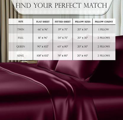 DECOLURE Satin Bed Sheets - 3 Piece Luxury Silky Twin Size Bedding Set - Softer Than Silk, Wrinkle-Free with 15” Deep Pocket Fitted Sheet, Perfect for Hair & Skin, Gifts for Women (Rosewood)