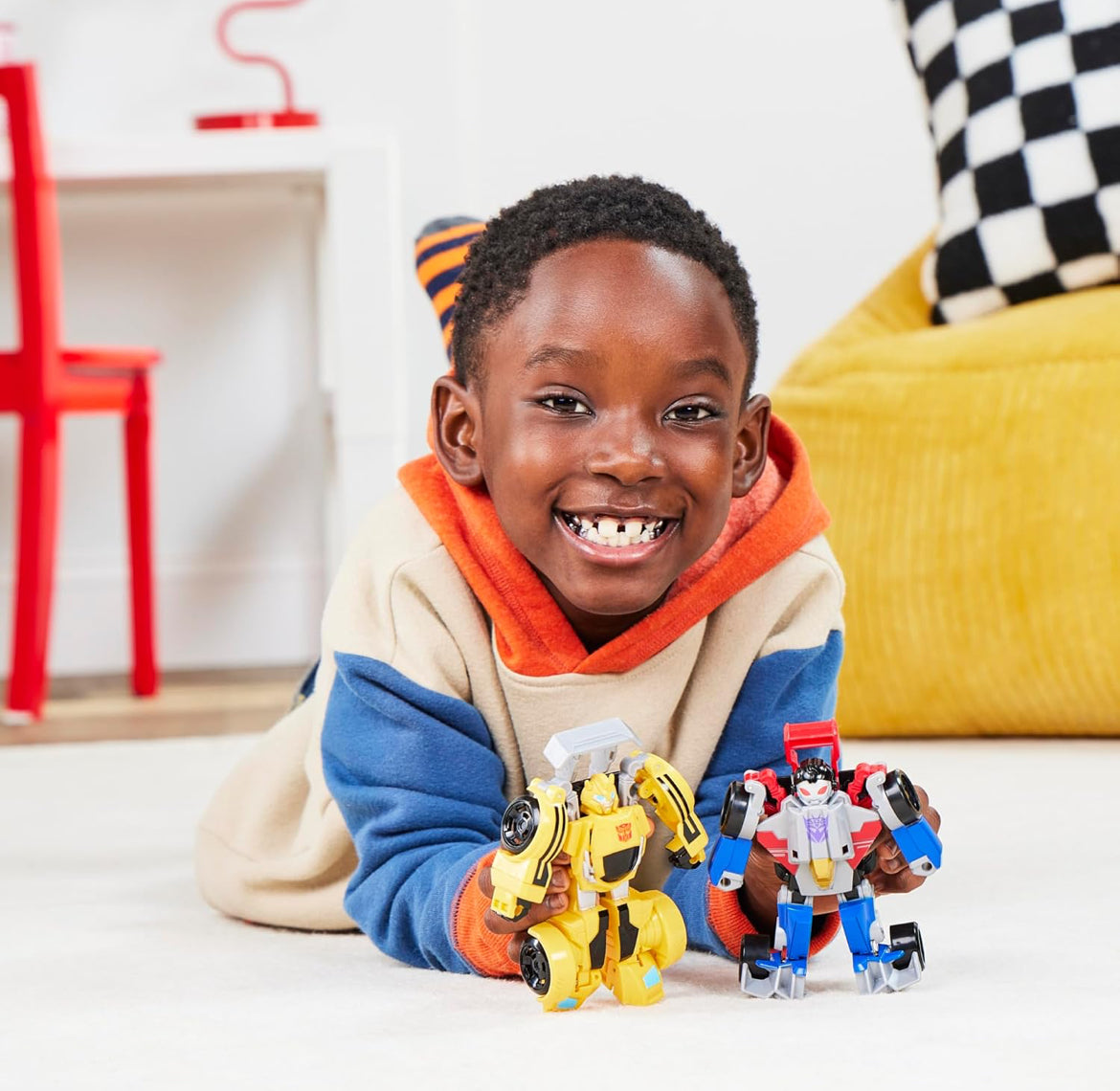 Transformers Bumblebee and Starscream Bot Racers, Easy to Change from Robot Toys to Car Toys, Action Figures for Boys and Girls 3+