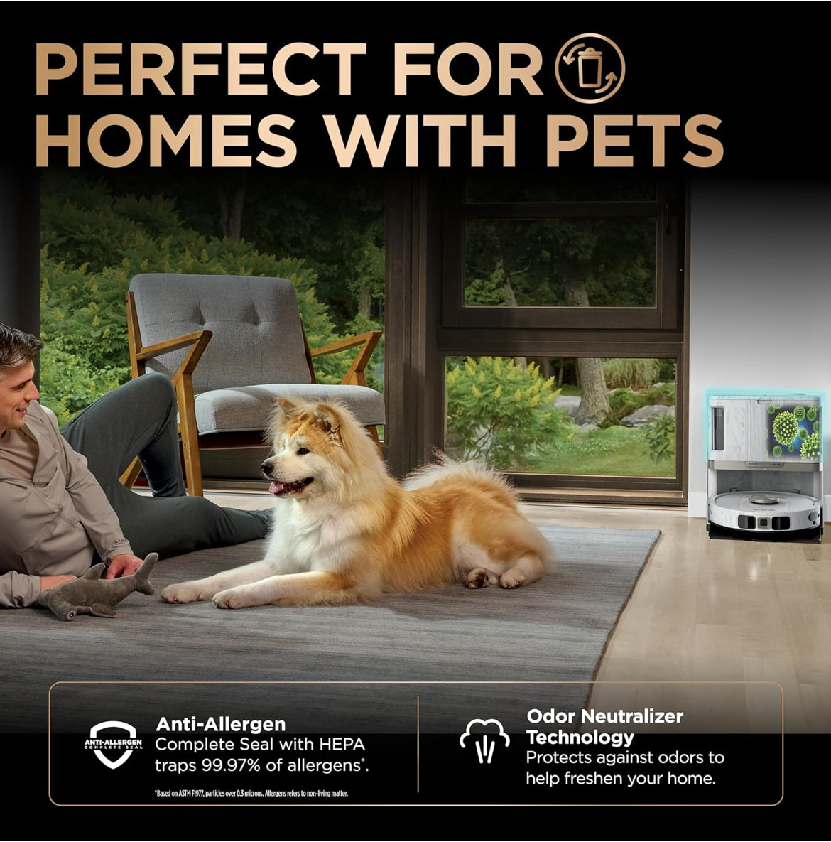Shark Robot Vacuum & Mop Combo, PowerDetect NeverTouch Pro, Self-Emptying - NEW
