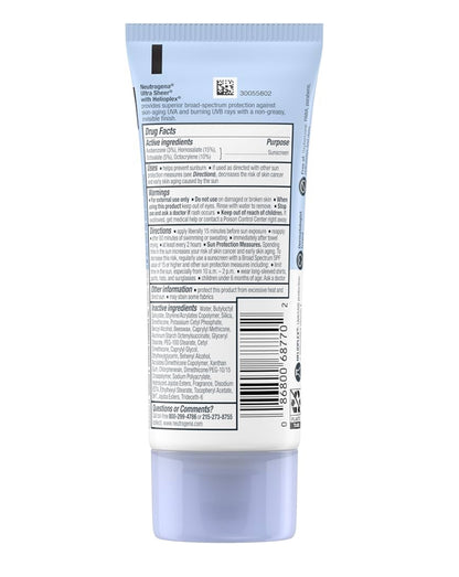 Neutrogena Ultra Sheer Sonskermroom SPF 70 Waterbestand Olielose (3 Fl Oz Pakkie van 2)
