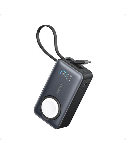 Anker MagGo Power Bank vir Apple Watch, Amptelik Gesertifiseer, 10 000 mAh Kompakte Battery - Swart