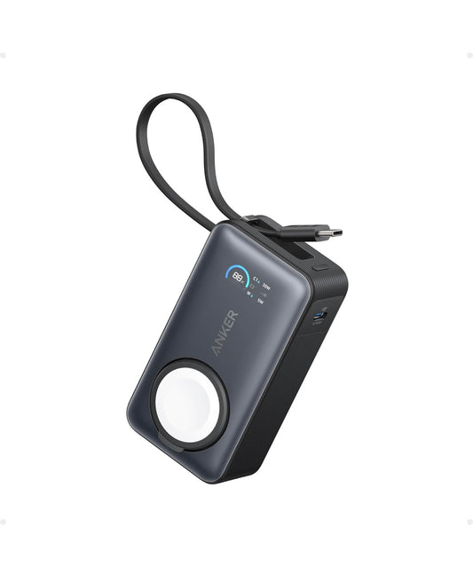Anker MagGo Power Bank for Apple Watch, Officially Certified, 10,000 mAh Compact Battery - Black