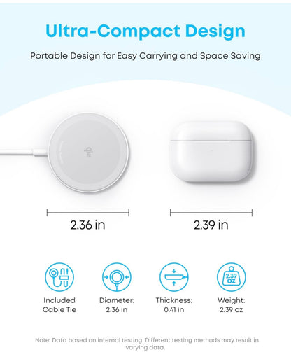 Anker Zolo Magnetiese Draadlose Laaier, 2-pak Qi2 Gesertifiseerde 15W (Adapter Nie Ingesluit Nie)