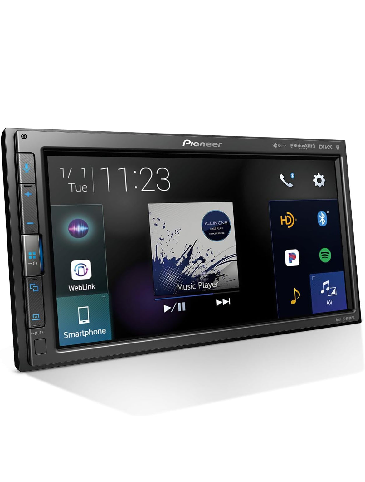 Pioneer 6.8" Capacitive Touchscreen Modular Chassis Car StereoDigital Multimedia Receiver, Wired CarPlay & Android Auto, Amazon Alexa, Bluetooth, Backup Cam, Short Chassis, Hi-Volt RCA