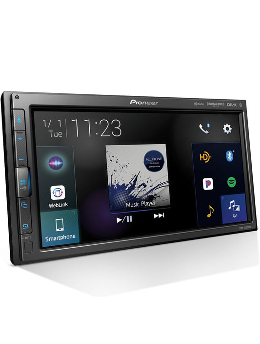 Pioneer 6.8" Capacitive Touchscreen Modular Chassis Car StereoDigital Multimedia Receiver, Wired CarPlay & Android Auto, Amazon Alexa, Bluetooth, Backup Cam, Short Chassis, Hi-Volt RCA