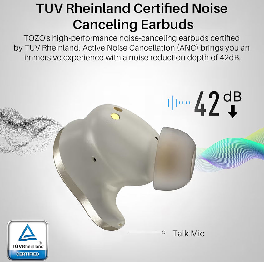 Golden X1 Wireless Earbuds Balanced Armature Driver and Hybrid Dynamic OrigX Pro, LDAC & Hi-Res Audio Wireless, Noise Cancellation - Champagne