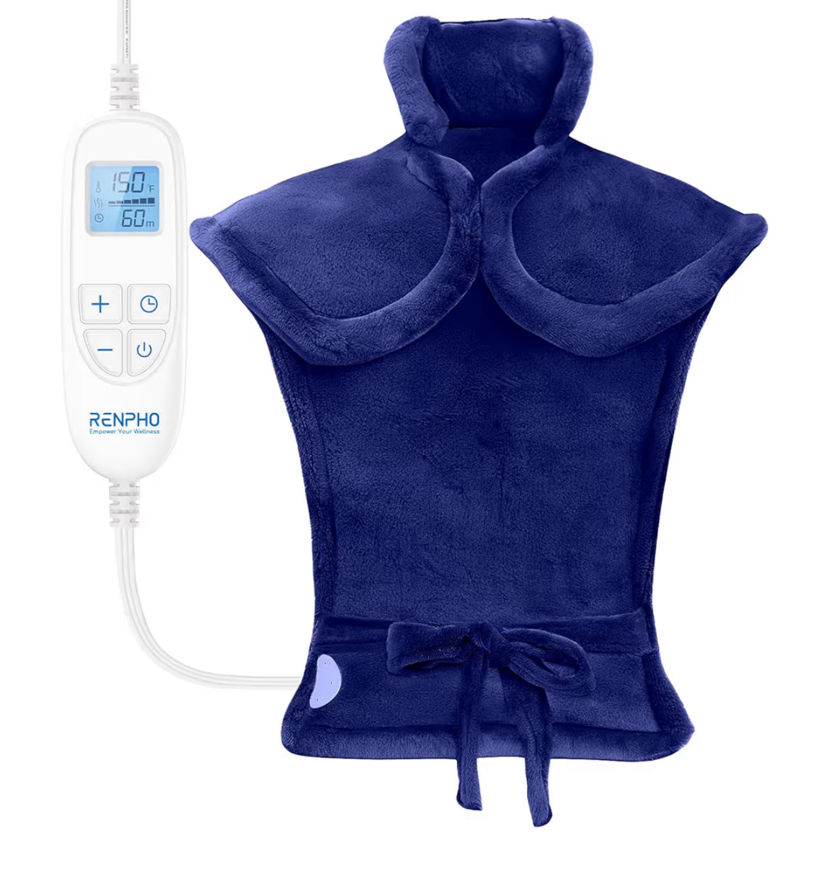 Back Heating Pad for Back Pain Relief - Neck and Shoulder Heat Pad, Auto Shut Off - (Dark Blue)