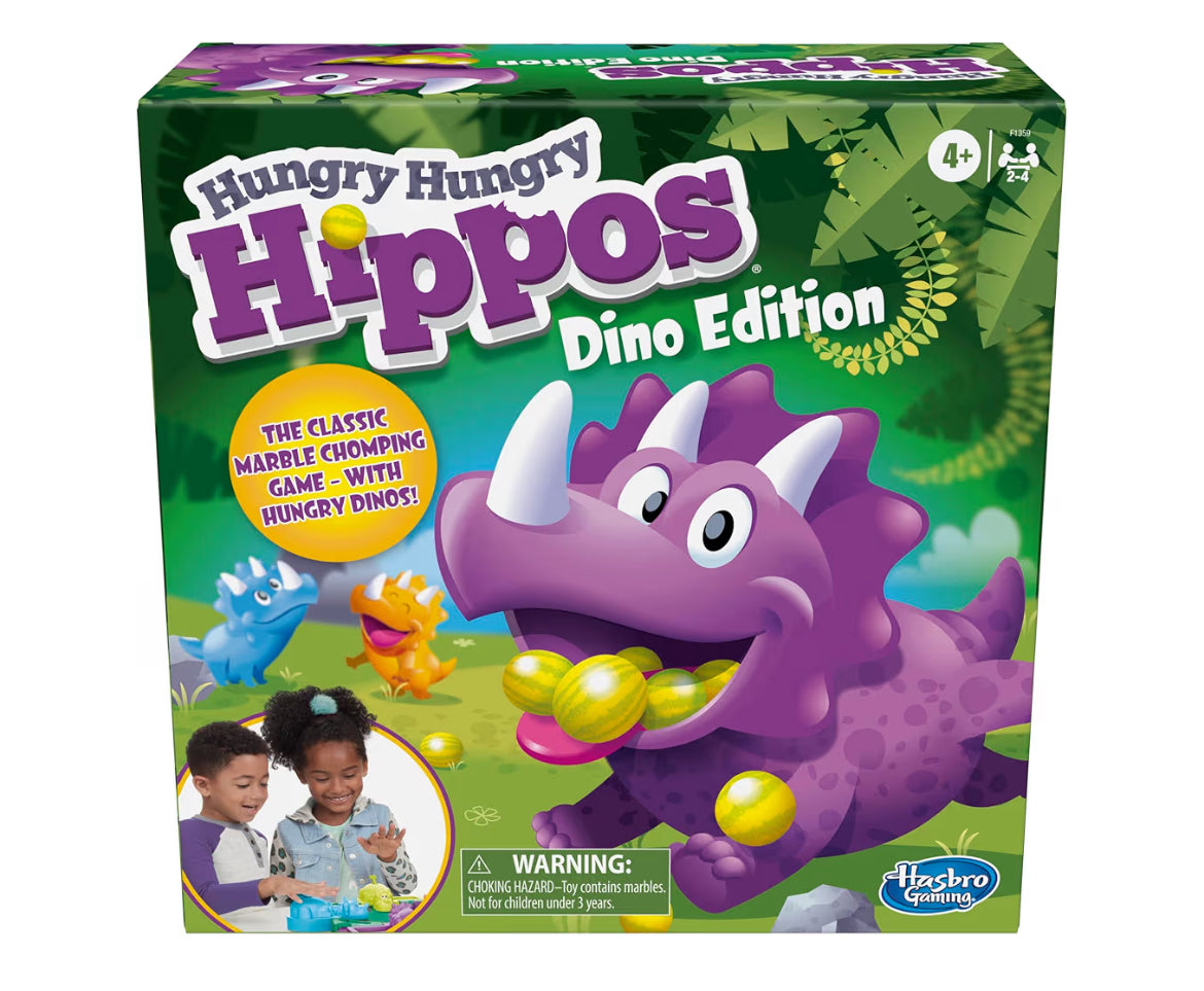Hasbro Gaming Hungry Hungry Hippos Dino Edition Board Game - Pre-School Game for Ages 4 and Up