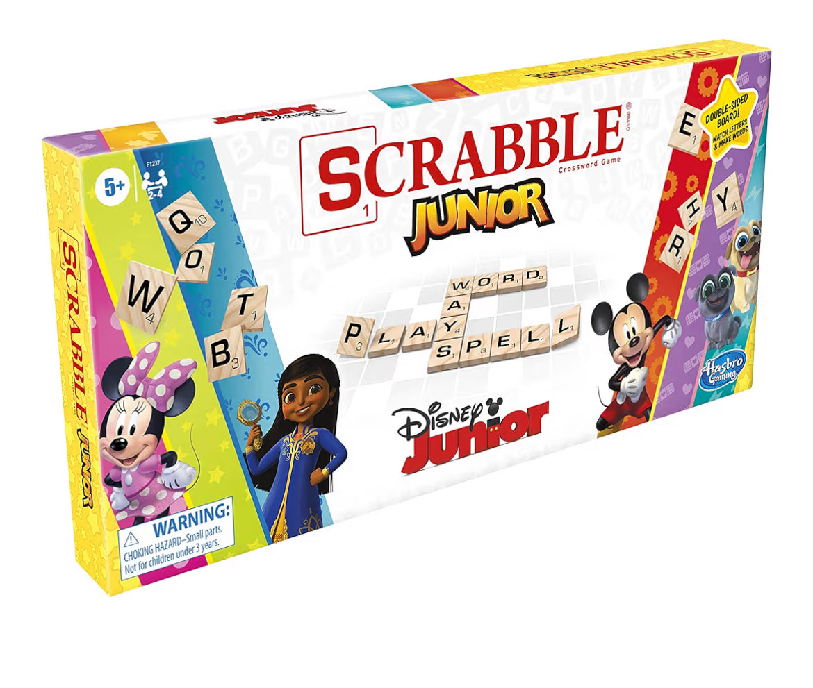 Hasbro Gaming Scrabble Junior: Disney Junior Edition Board Game for Kids - Double -Sided Game Board - Matching Word Game