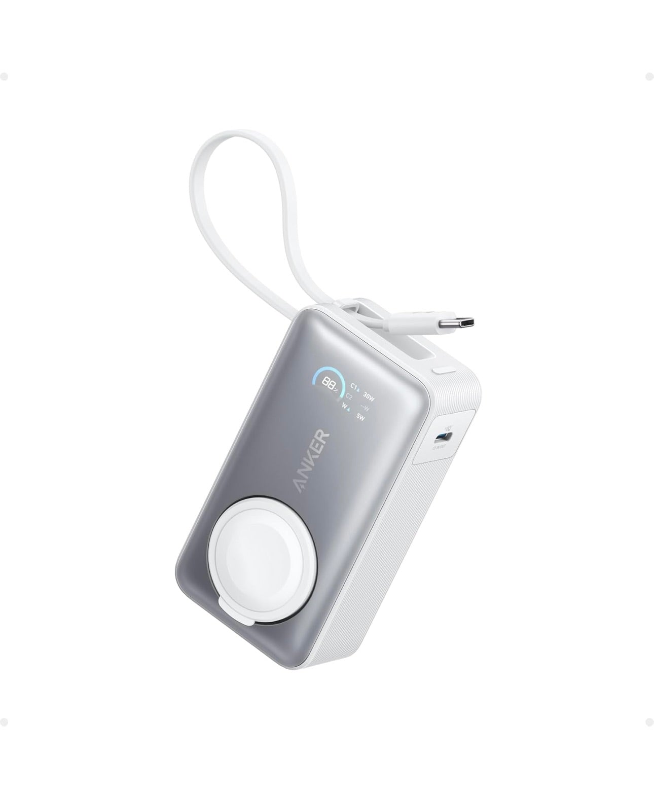 Anker MagGo Power Bank for Apple Watch, Officially Certified, 10,000 mAh Compact Battery - NEW