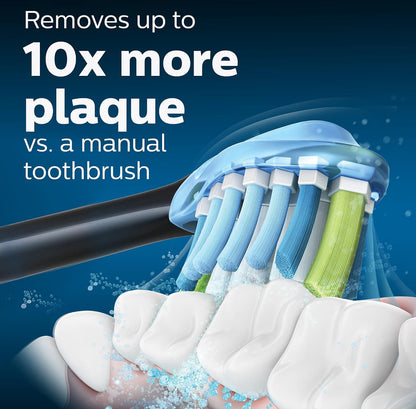 Philips Sonicare Oorspronklike C3 Premium Plaque Control Vervangende Tandeborselkoppe, 2 Borselkoppe (Swart) HX9042/95