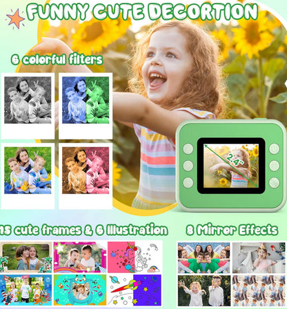 Kinders Kits Druk 1080p HD Video Digitale Kamera met 32G Kaart - (Groen)