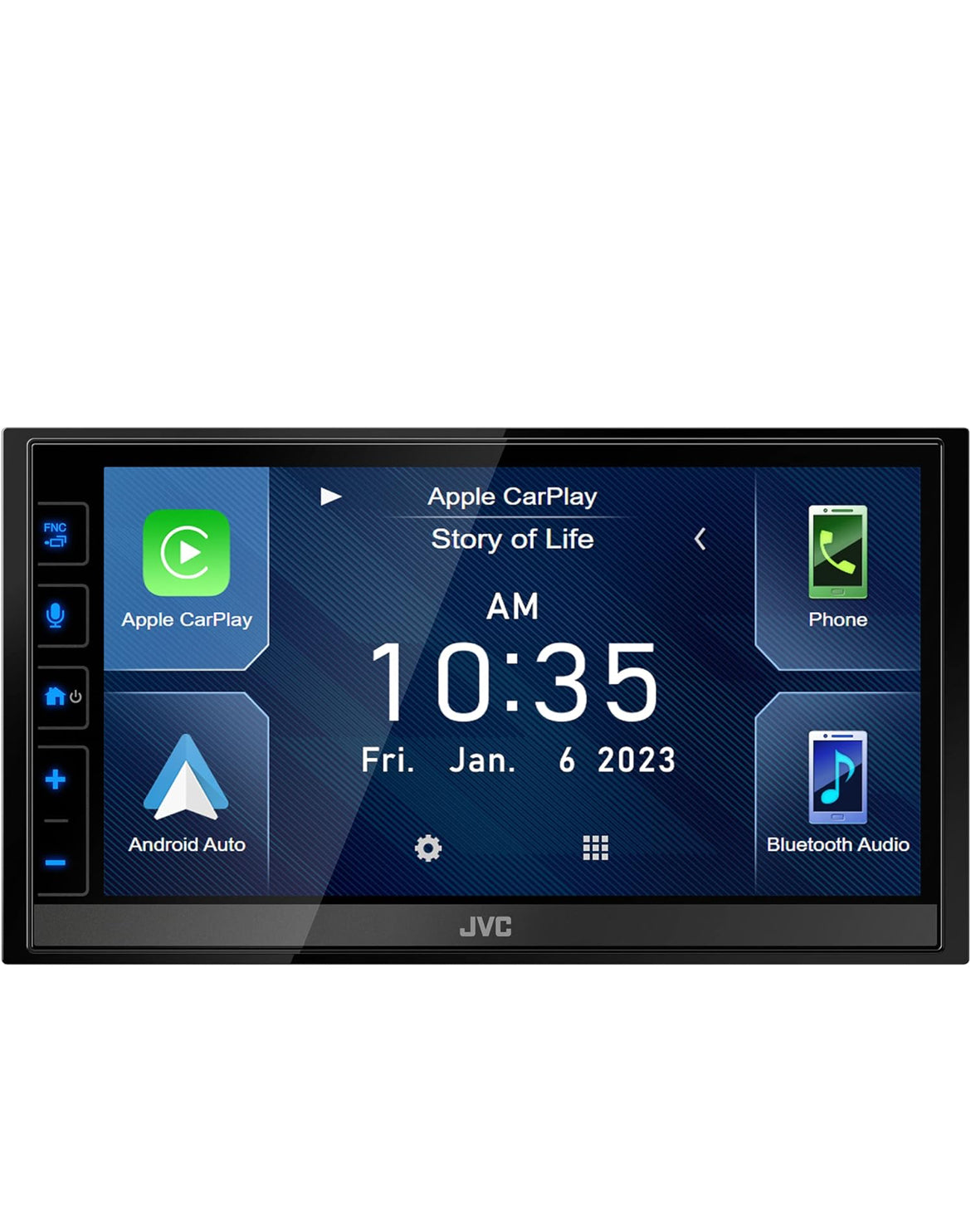 JVC KW-M780BT Apple CarPlay Android Auto Digitale Mediaspeler, Dubbel Din, 6.8 Duim LCD-raakskerm, AM/FM, Bluetooth, MP3-speler, USB-poort, iDatalink Maestro, SiriusXM, Klas D-versterker, Motorradio