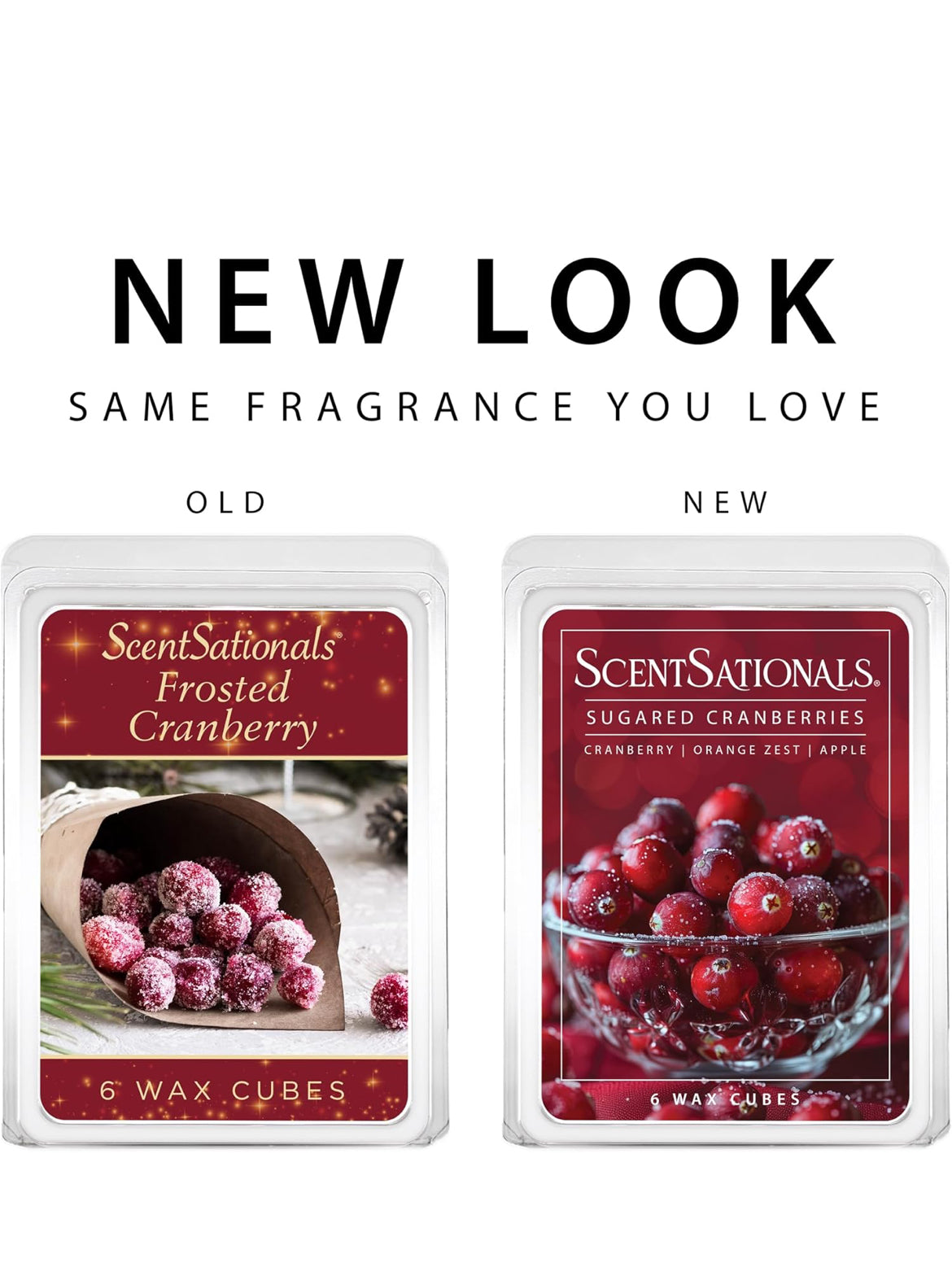 Scentsationals Wax Melts Strong Scent - Sugared Cranberries - Long Lasting Scented Melts for Warmers - 10oz (PACK OF 4)