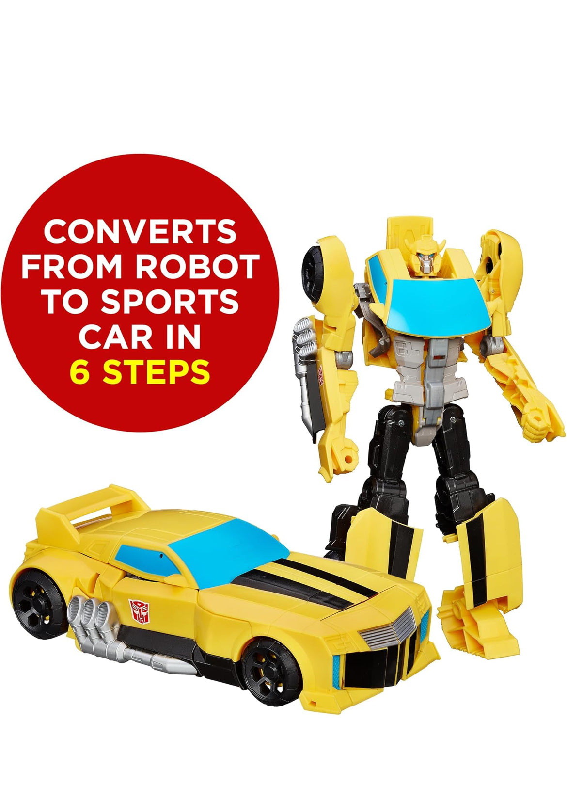 Transformers Toys Heroic Bumblebee Action Figure - Timeless Large-Scale Figure, Changes into Yellow Toy Car, 11" (Amazon Exclusive)