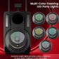 Portable 8 Inches PA Speaker System - Wireless BT Streaming & Karaoke Party Two Wireless Mic, Wired Microphone, Tablet Stand, Flashing Party Lights, MP3/USB//FM Radio