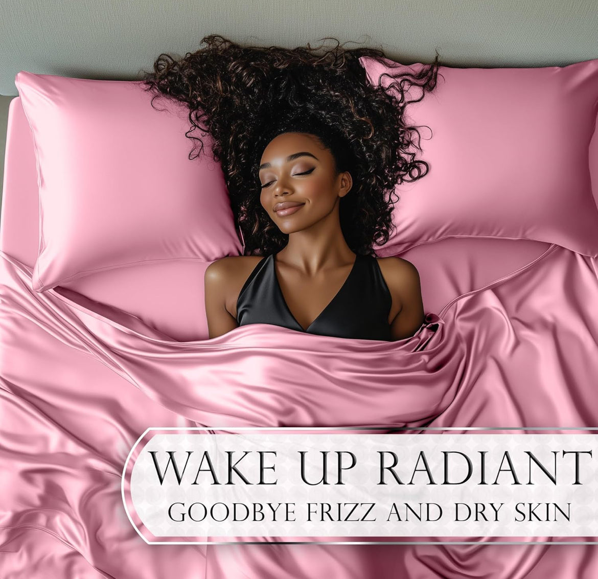DECOLURE Satin Bed Sheets - 4 Piece Luxury Silky Queen Size Bedding Set - Softer Than Silk, Wrinkle-Free with 15” Deep Pocket Fitted Sheet, Perfect for Hair & Skin, Gifts for Women (Pink)