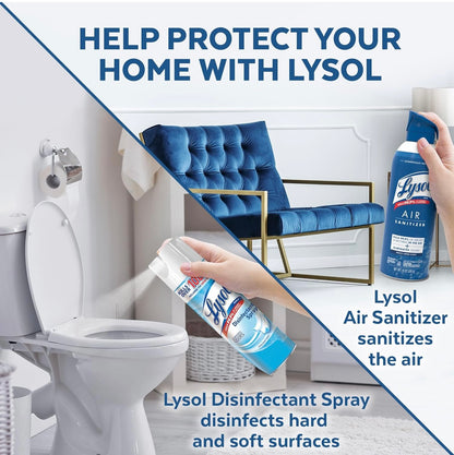 Lysol-pak met x2 Lysol Ontsmettingssproei vir Harde en Sagte Oppervlakke, Crisp Linen, 19 Fl. Oz + Lysol Lugontsmettingssproei, vir Lugontsmetting en Reukverwydering, White Linen, 10 Fl. Oz