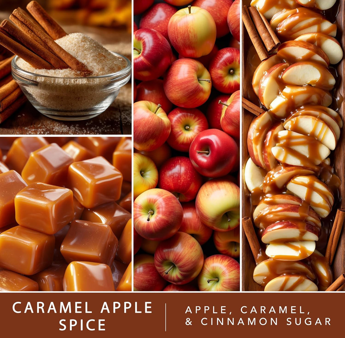 Scentsationals Wax Melts, Wax Cubes Strong Scent - Harvest Core Collection 2 Caramel Apple Spice - Long Lasting Scented - 10oz (PACK OF 4)