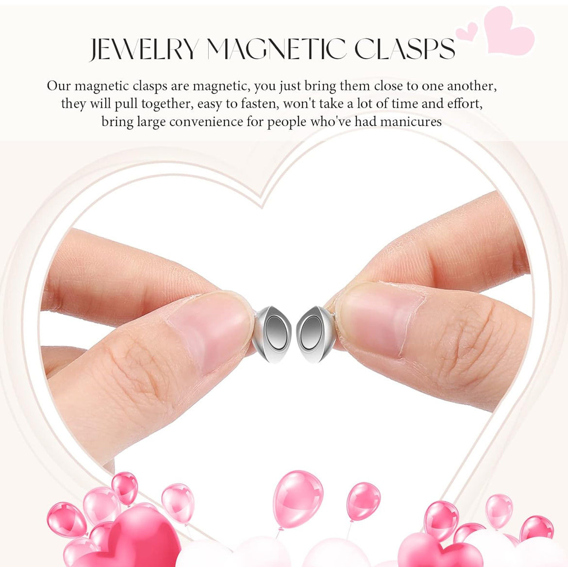 48 Stukke Hartvormige Magnetiese Sluitings vir Juweliersware Goud Silwer Armband Sluitings Magnetiese Losbreekaansitter vir Armband Halssnoer Selfmaak Trou Juweliersware Bykomstighede
