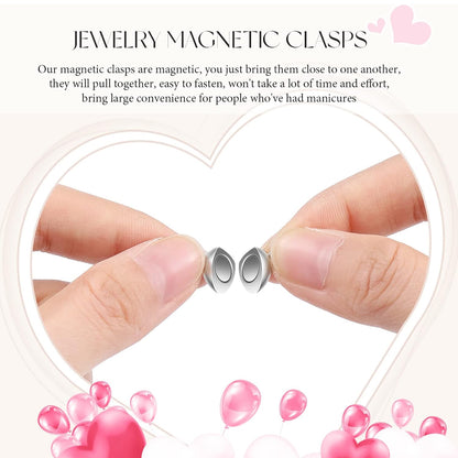 48 Stukke Hartvormige Magnetiese Sluitings vir Juweliersware Goud Silwer Armband Sluitings Magnetiese Losbreekaansitter vir Armband Halssnoer Selfmaak Trou Juweliersware Bykomstighede