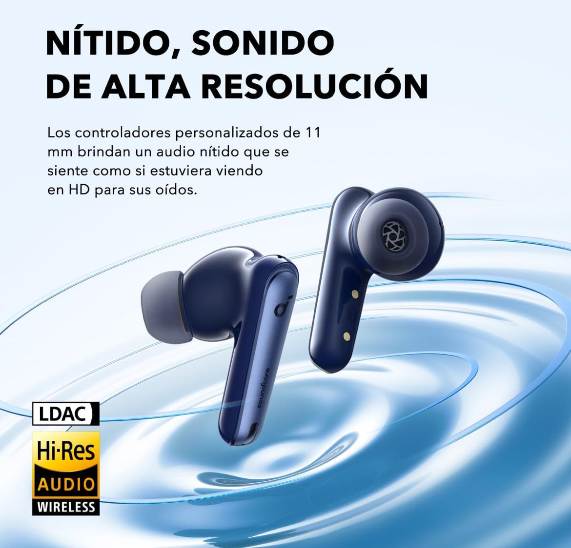Soundcore by Anker Liberty 4 NC Wireless Earbuds, 98.5% Noise Reduction, Adaptive Noise Cancelling to Ears and Environment, Hi-Res Sound, 50H Battery, Wireless Charging, Bluetooth 5.3