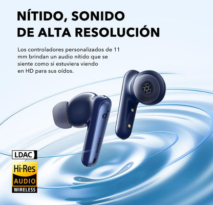 Soundcore by Anker Liberty 4 NC Wireless Earbuds, 98.5% Noise Reduction, Adaptive Noise Cancelling to Ears and Environment, Hi-Res Sound, 50H Battery, Wireless Charging, Bluetooth 5.3