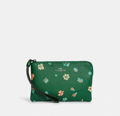 COACH Authentic Corner Zip Wristlet With Mystical Floral Print - NWT