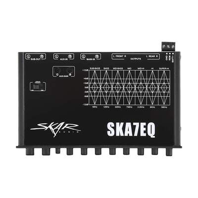 NEW SKAR AUDIO SKA7EQ 7 BAND 1/2 DIN CAR AUDIO EQ W/ FRONT REAR AND SUB OUTPUT
