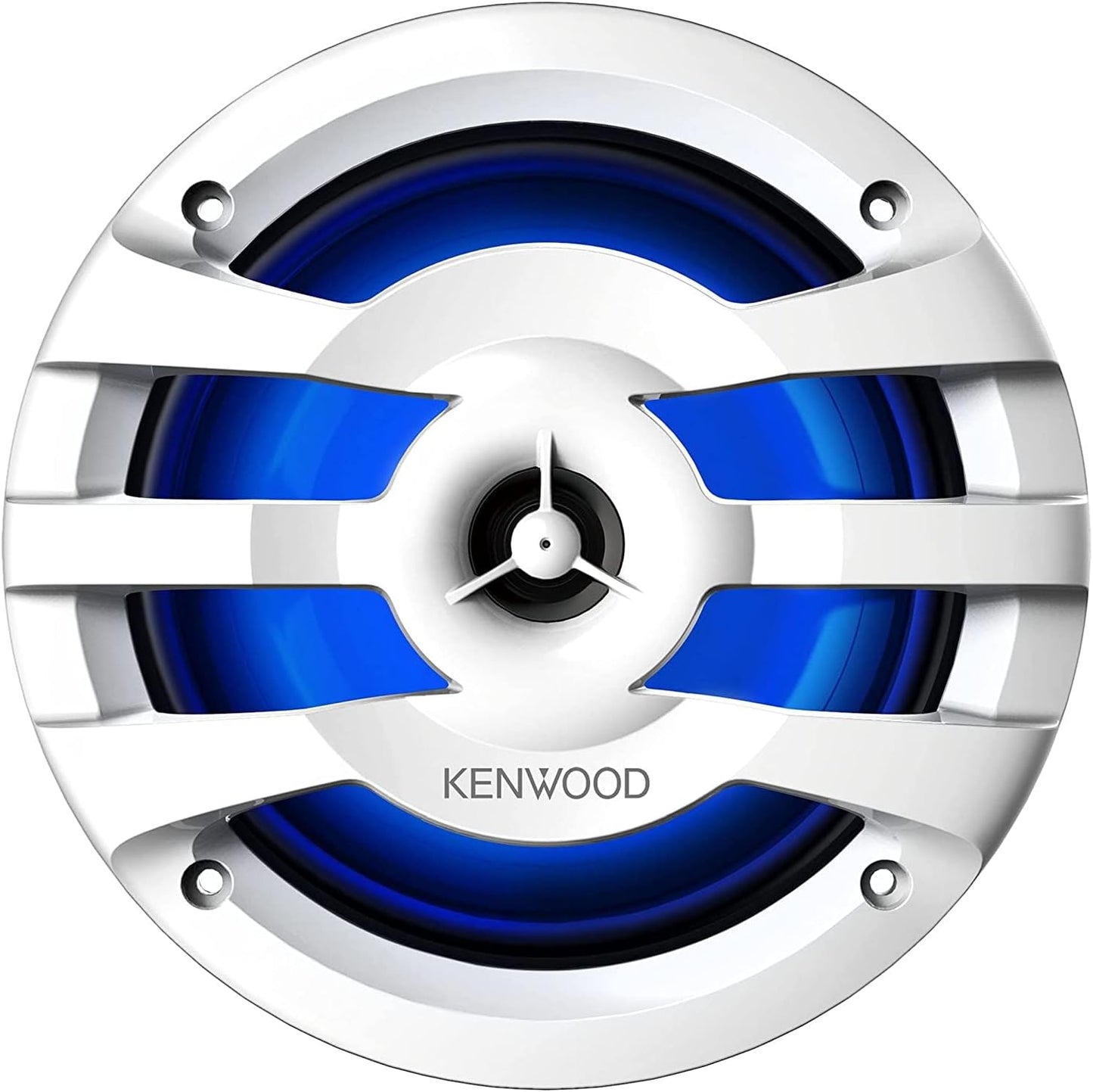 Kenwood KFC-1673MRWL 6-1/2" Twee-rigting mariene luidsprekers met roosters (paar) | Ingeboude LED-ligte (wit)