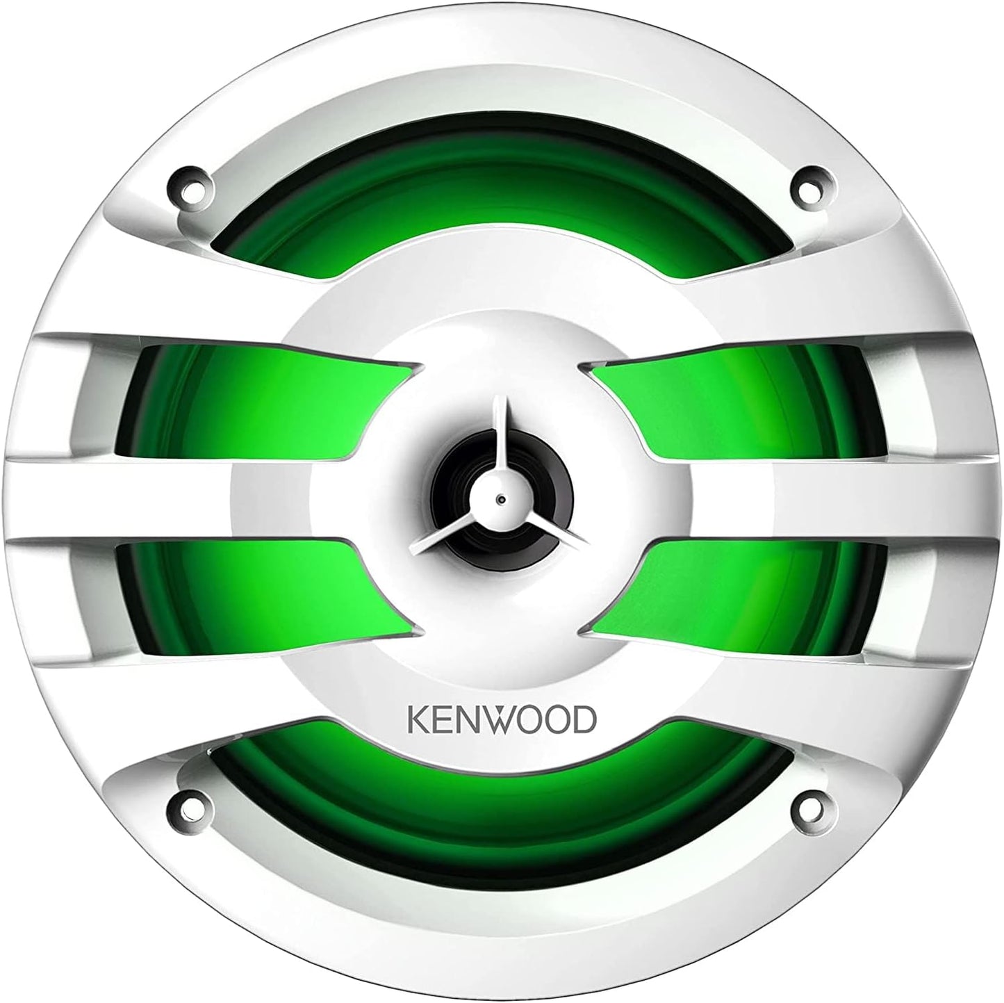 Kenwood KFC-1673MRWL 6-1/2" Twee-rigting mariene luidsprekers met roosters (paar) | Ingeboude LED-ligte (wit)