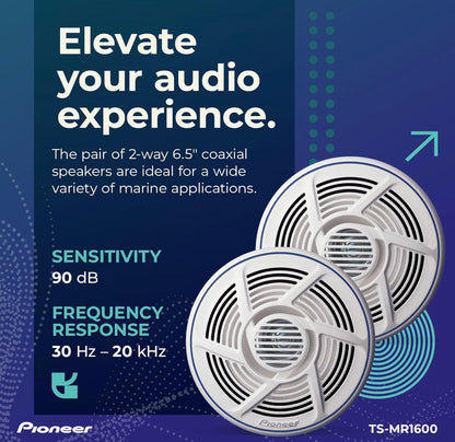 Pioneer TS-MR1600 Nautica Reeks 6.5-duim Dubbelkeël Mariene Luidspreker - PAAR