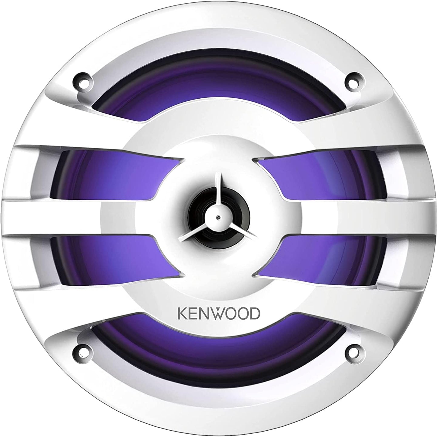 Kenwood KFC-1673MRWL 6-1/2" Twee-rigting mariene luidsprekers met roosters (paar) | Ingeboude LED-ligte (wit)