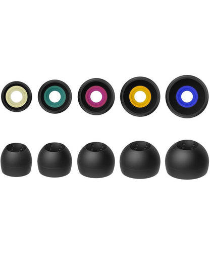 JVC EPFX10 Spiral Dot Oorfone – Stel van (4) Oordopjes, Groottes Klein Tot Groot, Pas By Baie JVC Modelle (Medium), Swart