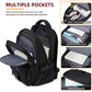 College Backpack, Travel Laptop Backpacks, Large Kids School Bag for Teens Girls Boys Students Bookbag Fit for 15.6 Inch Computer Waterproof Business Work Back Pack for Women Men Daypack Black