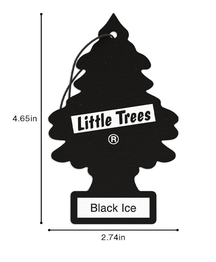 LITTLE TREES Motorvoertuig-lugverfrisser Langdurige Geur - Black Ice, 24 eenhede