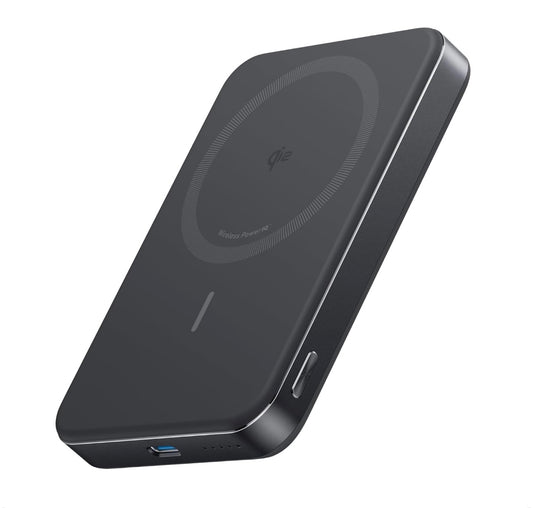 Anker MagGo Power Bank, Ultra Slim 10000mAh Magnetic Battery Pack, Qi2 Certified - BLACK